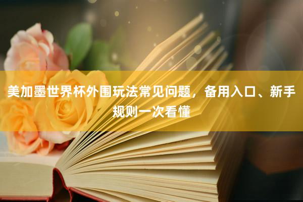 美加墨世界杯外围玩法常见问题，备用入口、新手规则一次看懂